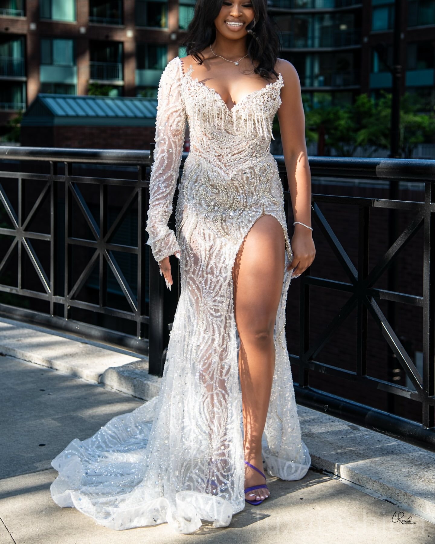 Aso Ebi 2025 Ivory Mermaid Prom Dresses Crystals One Shoulder Sequined Lace Evening Formal Party Second Reception Birthday Gowns Dress For Special Occ