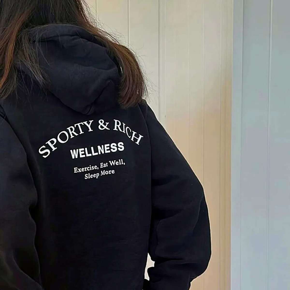 Sport Make You Health American Vintage Women Oversize Navy Cotton Hoodies 90's Street Fashion Autumn Casual Hooded Sweatshirts