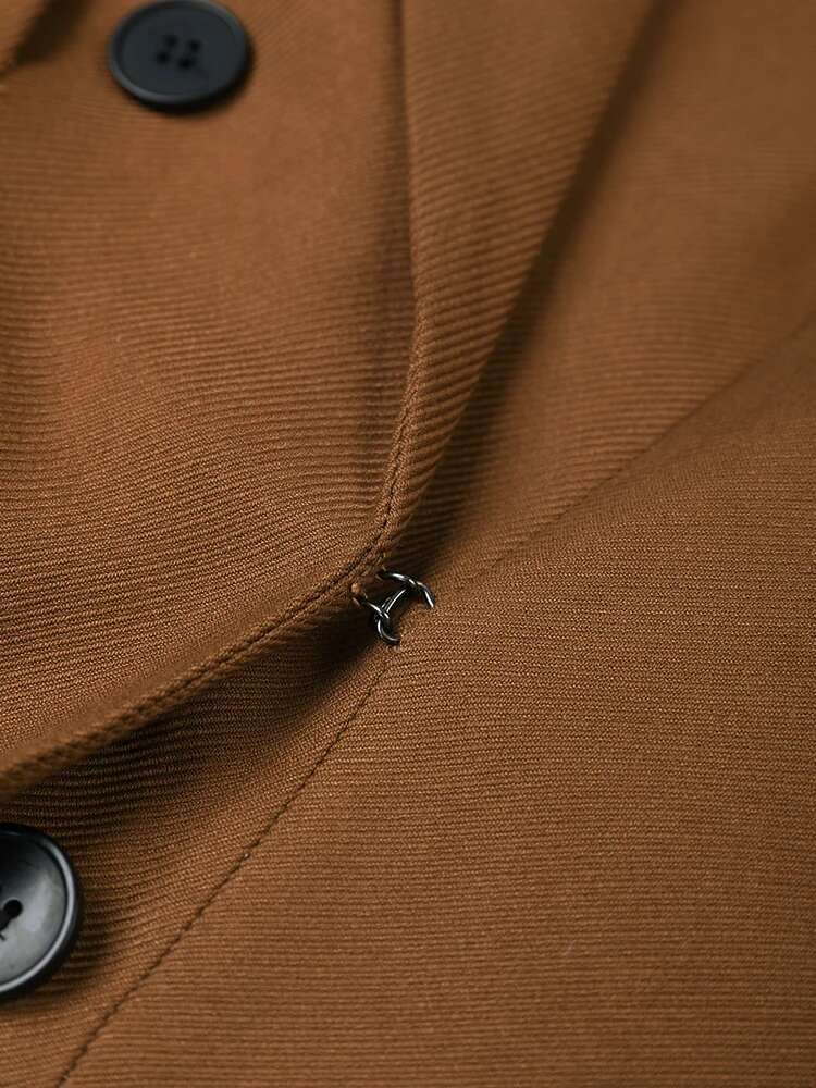 Brown Pleated Hem Irregular Elegant Blazer Women New Lapel Long Sleeve Jacket Fashion Tide Spring Autumn 2025 7Ab1120