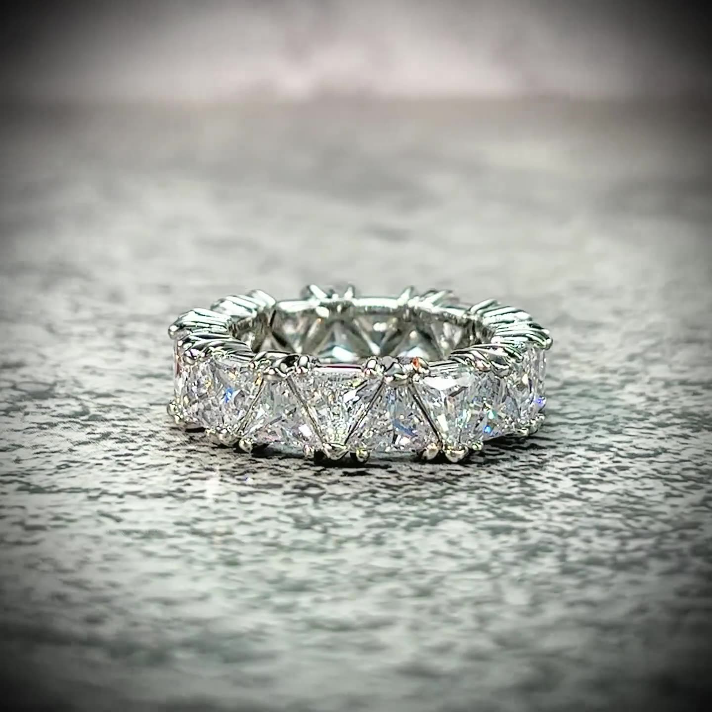 Eternity Band Promise ring 925 Sterling silver Diamond cz Engagement Wedding Rings for women Men Finger Party Jewelry