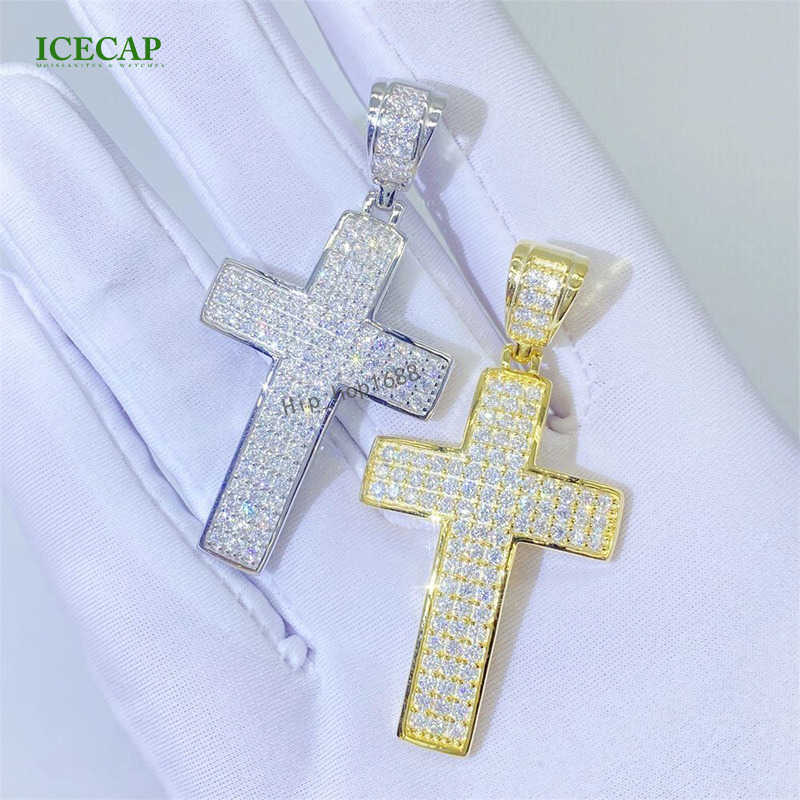 wholesale Cross pendant 925 Sterling Silver VVS D moissanite diamond Pass the diamond test Charm hip hop pendant