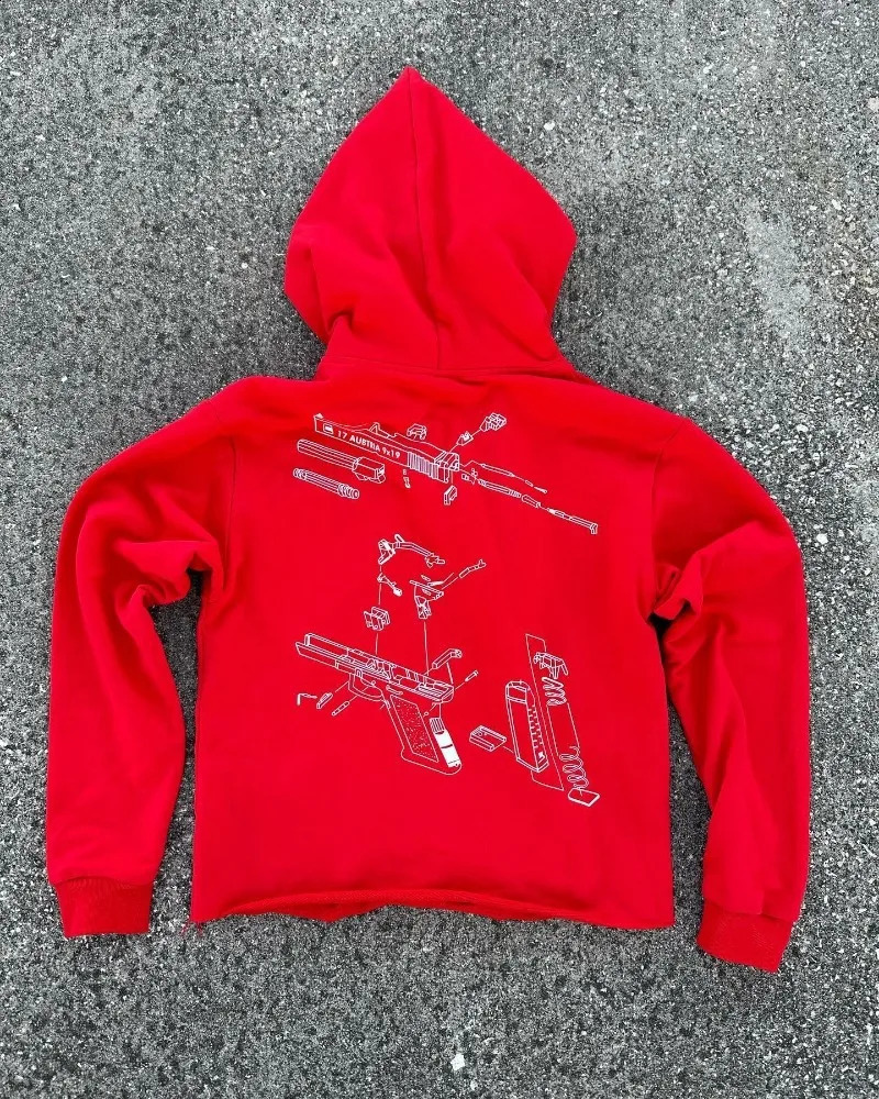 Europe and America autumn letter print hoodie men Y2k lapel pullover street wear trend fashion oversized sweatshirt 250214