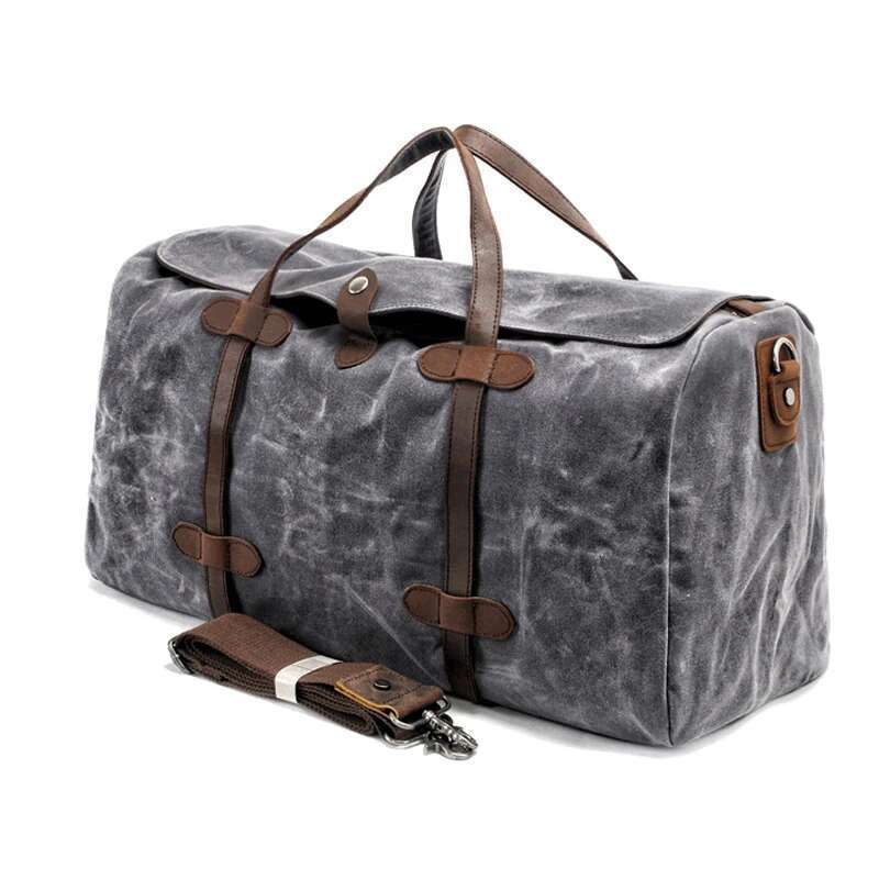 Waxed Canvas Lage Large Capacity Crossbody Travel Weekend For Men Business Trip Duffel Tote Bag