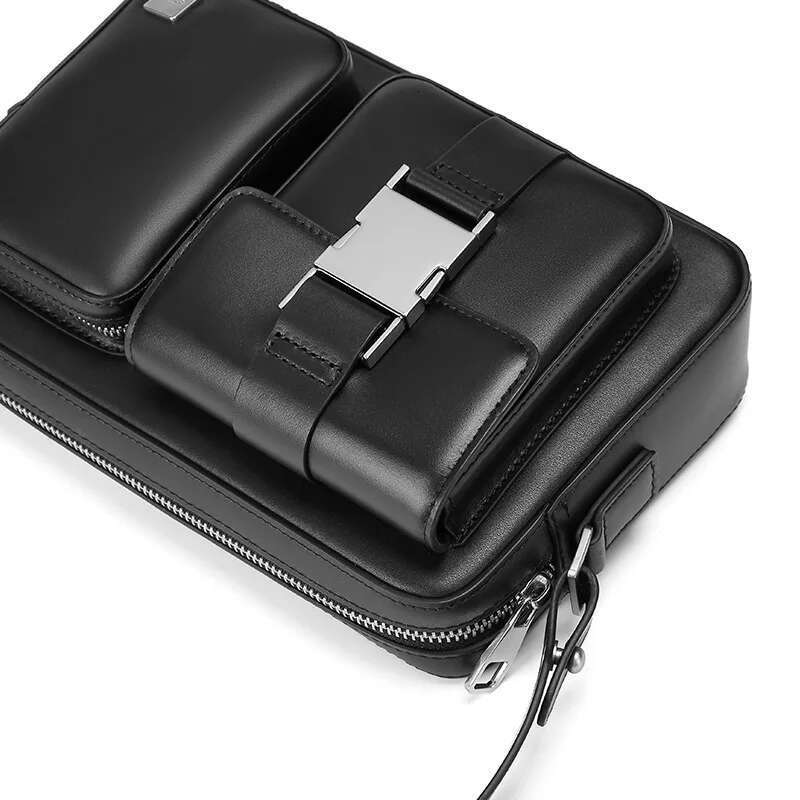 Solid Color Functional Crossbody Bag Multifunctional Messenger Unisex Trendy Casual Shoulder Bag