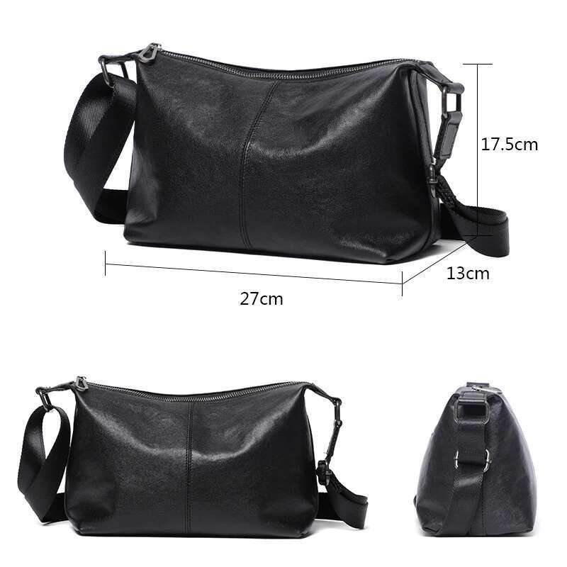 Real Bags Small Shoulder Genuine Messenger Business Casual Cossbody Men's Bag Leather
