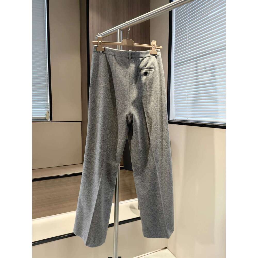 24 Women's Autumn And Winter New High Quality Wool Casual Versatile Wide Leg Pants