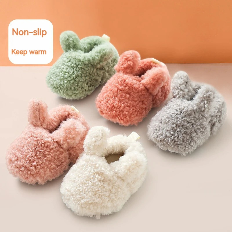 Baby Shoes Winter Baby Boy Girl Booties Fluff Soft Toddler Shoes First Lamb Cashmere Anti-Slip Warm born Infant Crib Shoes 250214
