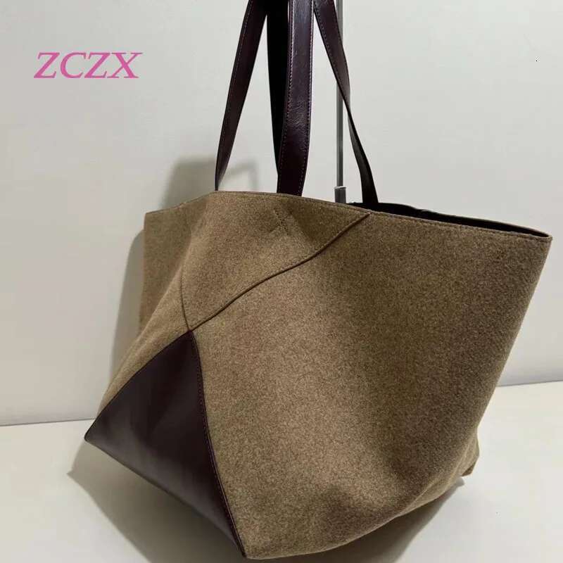 Fashionable Large Capacity Women's Tote Handbag Genuine Matte Leather Single Shoulder Armpit Bag