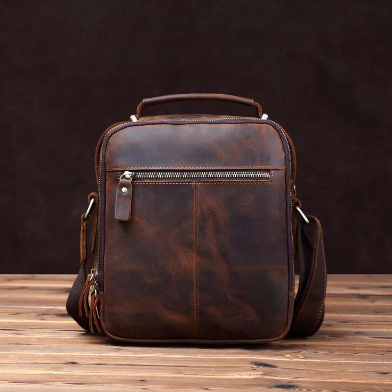 Genine Leather Crossbody Vintage High Quality Cowhide Shoulder Messenger Men's Daily Commuter Bag Gift For Men