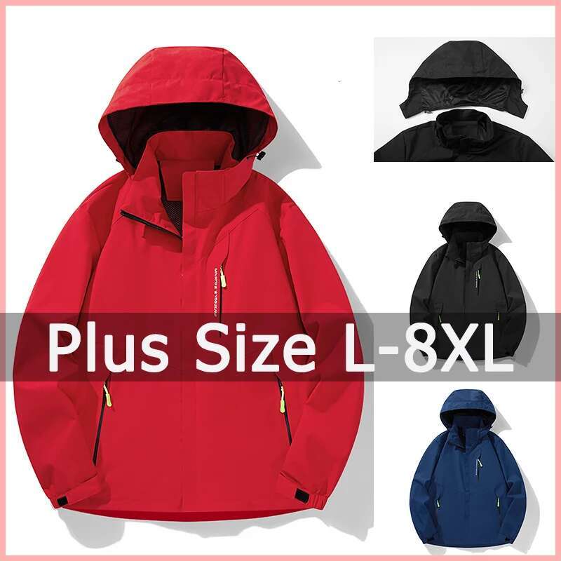 Plus Women Clothing Jacket Outdoor Hooded Coat 5XL 6XL 7XL 8XL Casaco Feminino Large Size Autumn Winter Waterproof Outwear