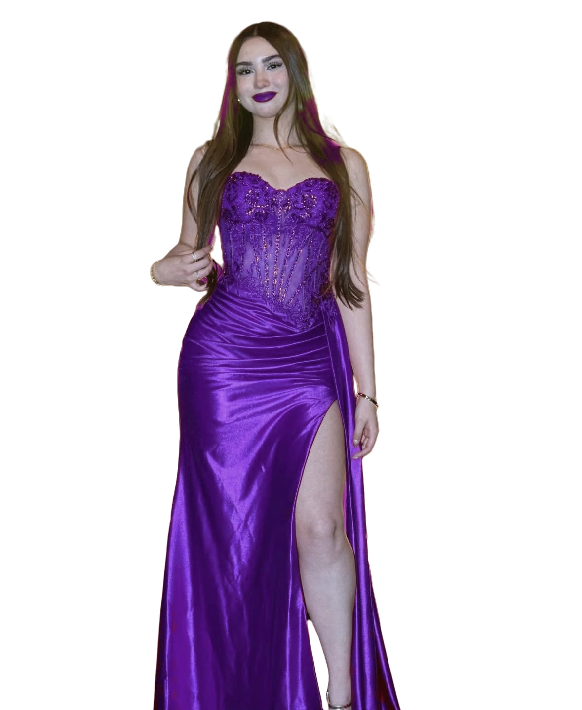 Strapless Long Red Prom Dresses Side High Slit Sexy Evening Gowns Lace Appliques Beaded Elastic Satin Birthday Party Special Occasion Dress 2025