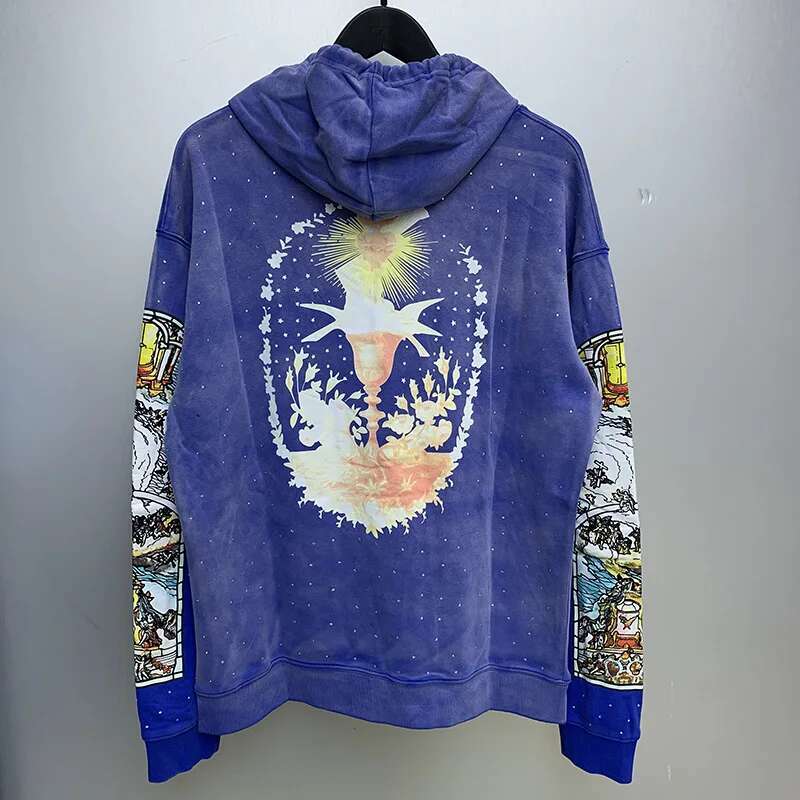 Autumn Winter Blue Light Apricot Who Decides War Hoodie Hooded Men Women High Quality Cottton Oversized Dia Studded Pullover