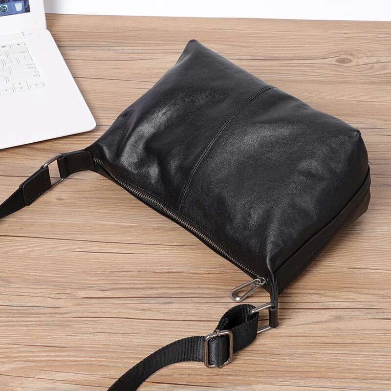 Real Bags Small Shoulder Genuine Messenger Business Casual Cossbody Men's Bag Leather