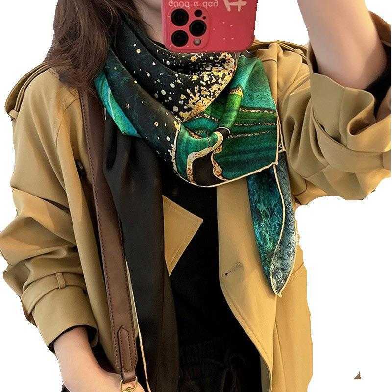 Liuli Ginkgo Hangzhou Silk Scarf Silk Womens Spring and Autumn Mulberry Silk Scarf Air Conditioned Shawl Korean Edition Square Scarf