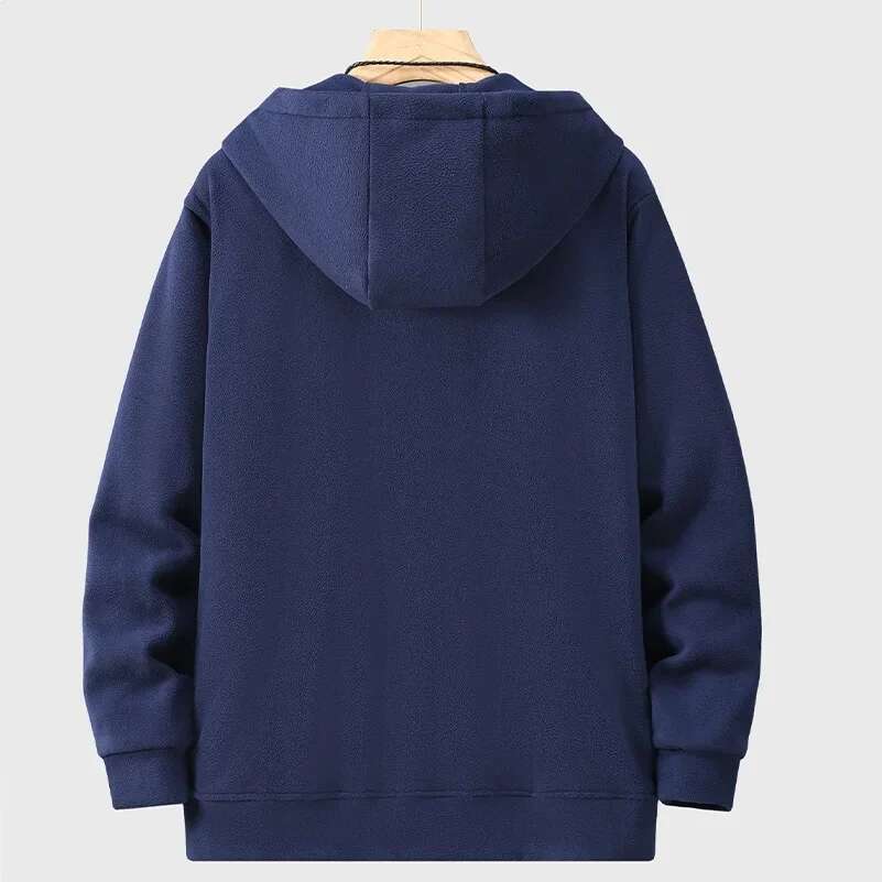 Big Size Clothing Store Polar Fleece Hoodie Men Zip-up Thick Warm Hooded Shirt Male Winter Extra Fat Plus Large 10XL 11XL