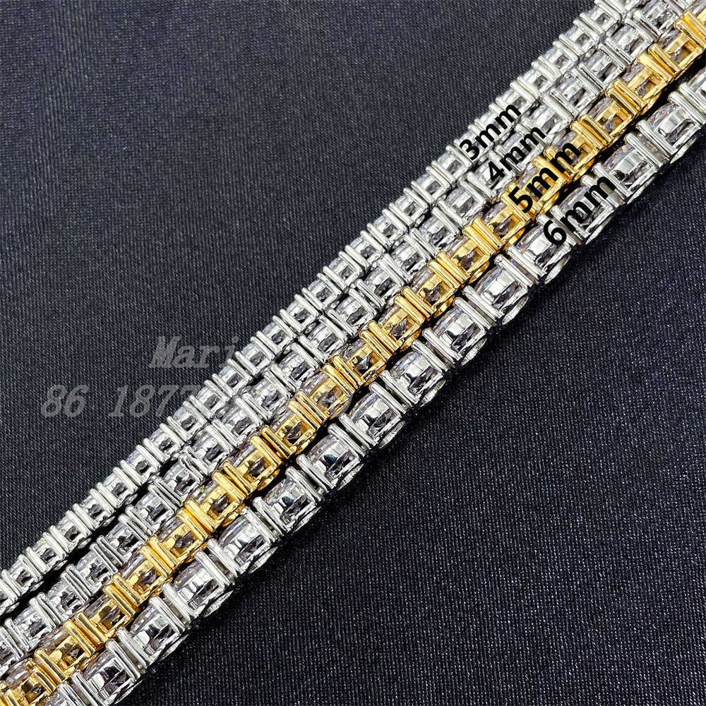 Super Cost-effective Price Wholesale 3mm 4mm 5mm 6mm Iced out Tennis Chain Brass And Silver cz Diamond Tennis Chain Wholesale