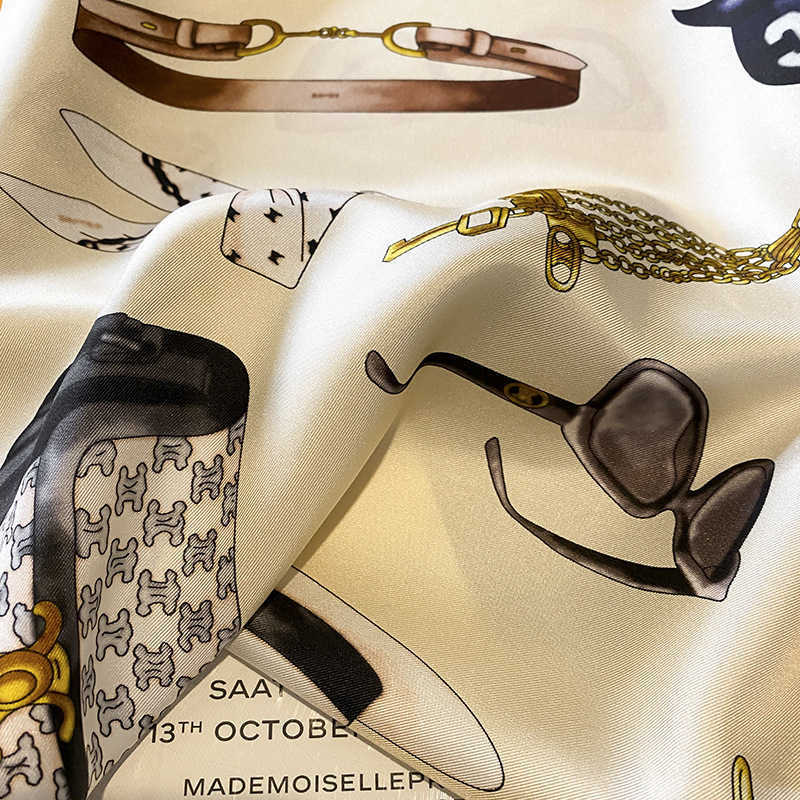 Spring and Autumn Seasons New Professional French Scarf 70 Twill Silk Square Scarf Mulberry Silk Decoration Scarf Fashion Girl
