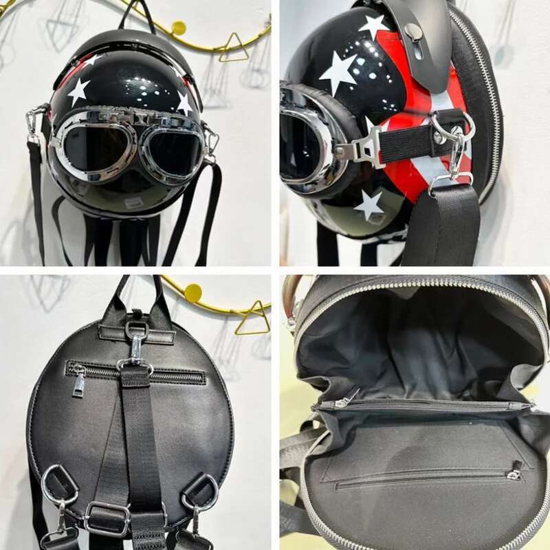 Personalized Helmet Design Women Shoulder Creative Hiphop Backpacks Funny Chic Crossbody Bags Y2k Travel Back Packs For Gir