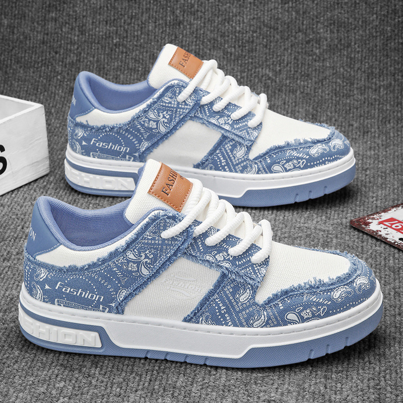Men Casual Shoes Fashion Thick Sole Design Sense Breathable Low-top Triple Beige Blue Free shipping