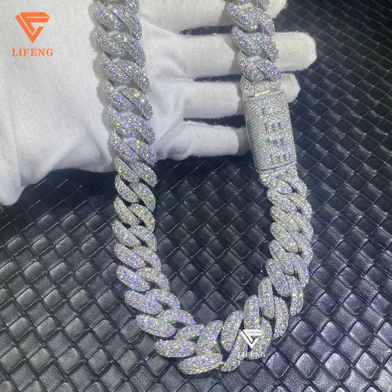 Fashion Jewelry Hip Hop Necklace For Pendant 925 Sterling Silver Iced Out VVS Moissanite Diamond Cuban Link Chain Men