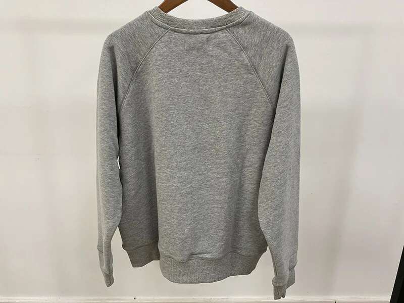 Women's grey Fleece Sweatshirt women Dia embellished Round Neck Long Sleeve Autumn winter sweatshirt female
