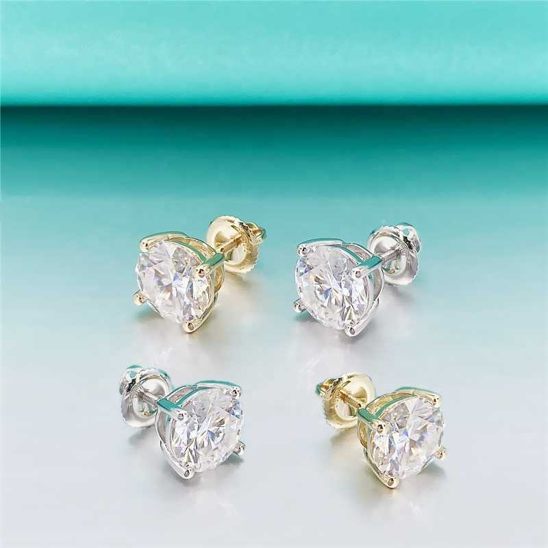 Wholesale Luxury Earrings Classic Vvs Moissanite Diamond Silver 10k 14k 18k Solid Gold Jewelry Moissanite Stud Earring