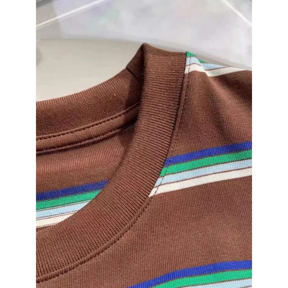 Summer Women Casual Mixed Colors Striped Tees O Neck Short Sleeve Comfortable T-Shirt Streetwear Female Loose Pullover Tops
