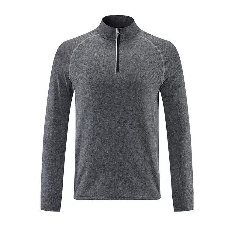 L-369 Men's Outdoor Long-Sleeve Sports Shirt - Quick-Dry, sports jacket for men, Breathable, Fitness Zipper Stand Collar Top for Autumn & Winter