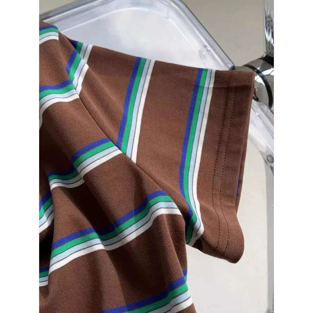 Summer Women Casual Mixed Colors Striped Tees O Neck Short Sleeve Comfortable T-Shirt Streetwear Female Loose Pullover Tops
