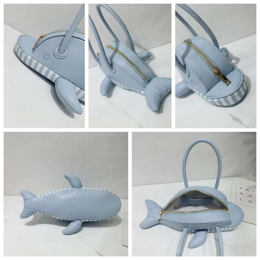 Creative Personality Niche Animal Women 2025 New Cute Dolphin Shape Handbag Ladies Soild Color Underarm Bag