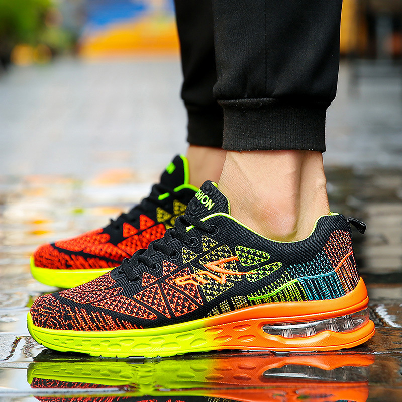 Men's Summer Designer Flyknit Mesh Breathable Low Help Student Fashion Sports And Leisure Couple Style Big Air Cushion Running Shoes Sports Shoes