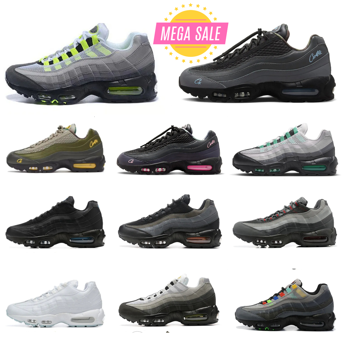 Triple Black White 95 95s Sports Shoes Men Women Neon Stadium Green Aegean Storm Corteiz Sequoia Pink Beam Tennis Trainer Obsidian Wheat High Sketch Jogging Sneakers