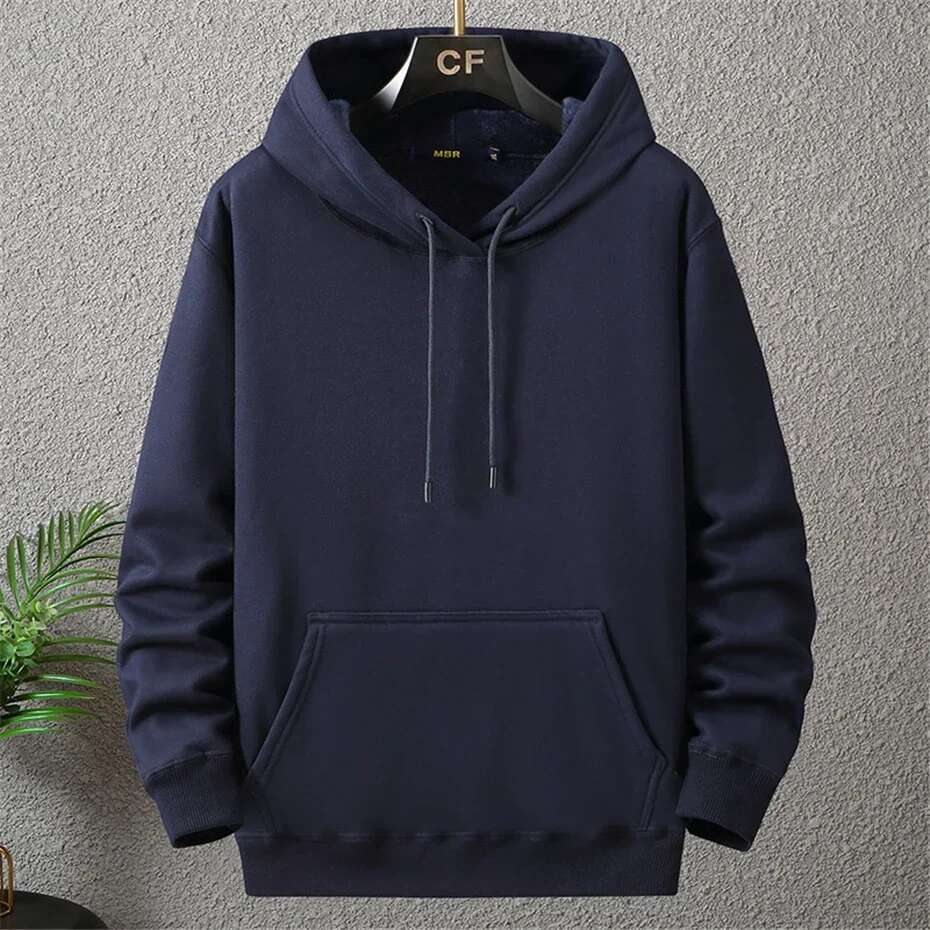 Large Size Men's Hoodie Jacket Hooded Long Sleeve Thick Warm Fleece ed Sweatshirt Male Casual Winter 10XL 12XL Extra Big Plus