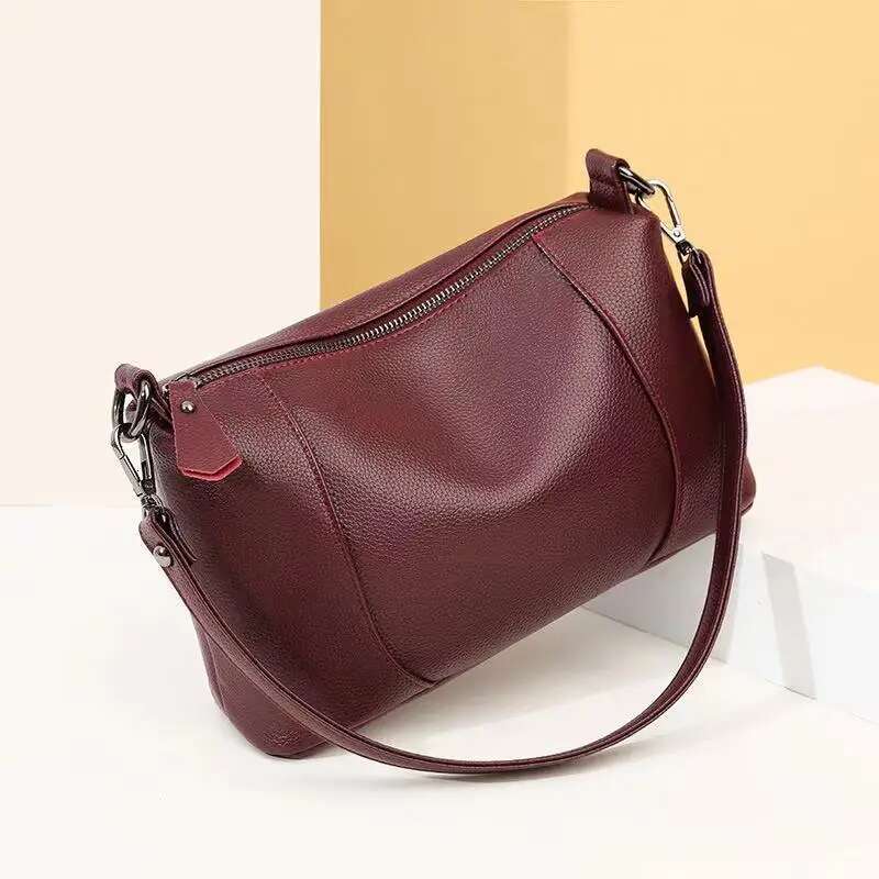 New Vintage Crossbody Cowhide Cell Phone Shoulder Bag Genuine Leather Messenger Bags Fashion Daily Use For Women HandBags E28