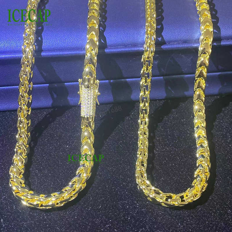 Latest Luxury Design Custom Hip Hop 925 Silver Chain Fashion Jewelry Necklaces Gold Plated Miami Link Chain Necklace For Men