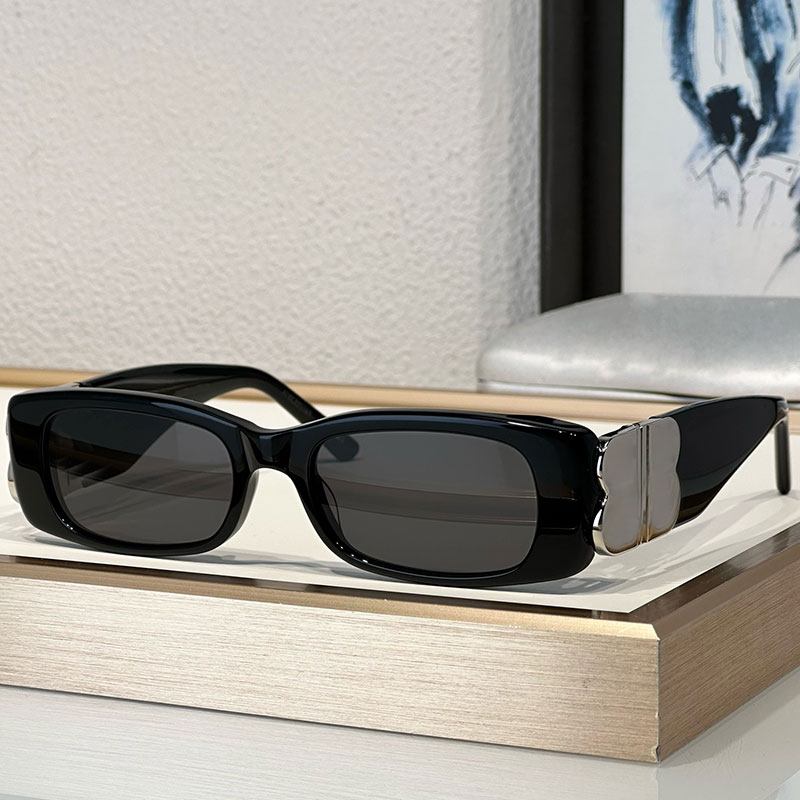 Men Womens Dynasty Rectangular Sunglasses Fashion Designer Dynasty Black Lens Glasses BB0096S Black Acetate Material Eyewear UV Protection Top Quality