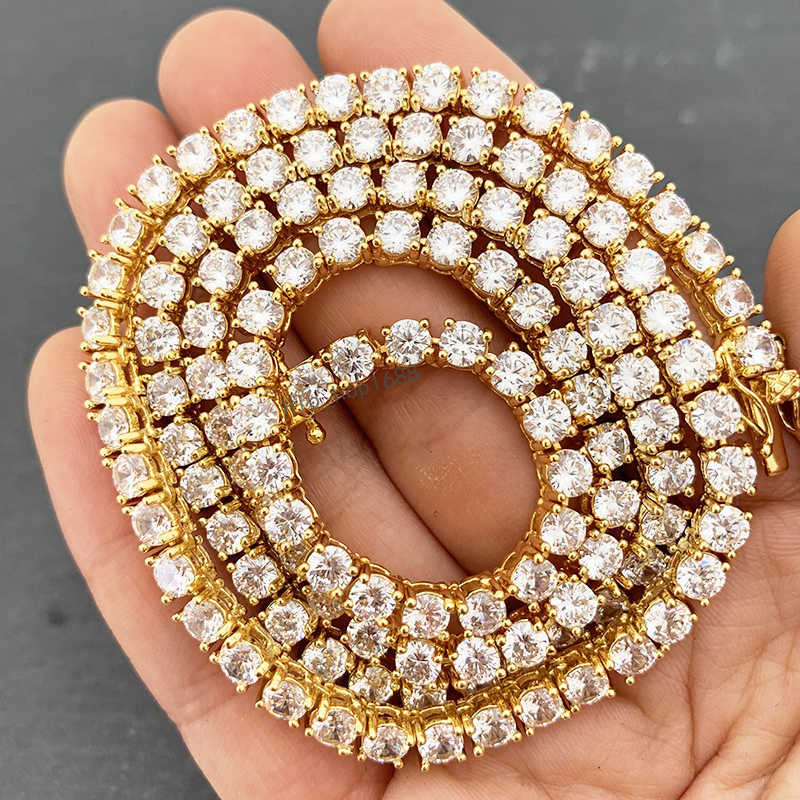 Super Cost-effective Price Wholesale 3mm 4mm 5mm 6mm Iced out Tennis Chain Brass And Silver cz Diamond Tennis Chain Wholesale