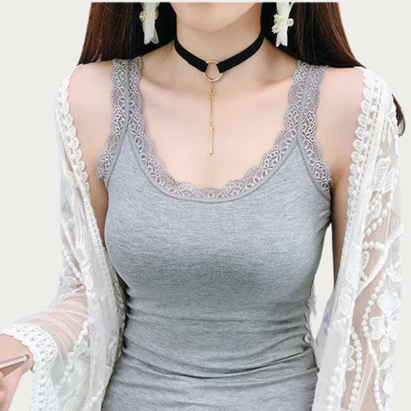 New sweet lace edge splicing sling vest women's spring and summer Korean version thin inner sleeveless vest