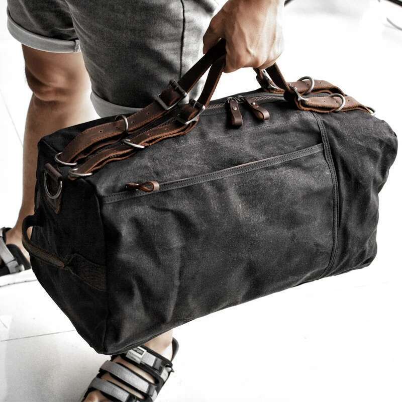 Gym Men Duffel Retro Waxed Canvas Travel Bags Hand Lage Designer Weekend Bag Waterproof