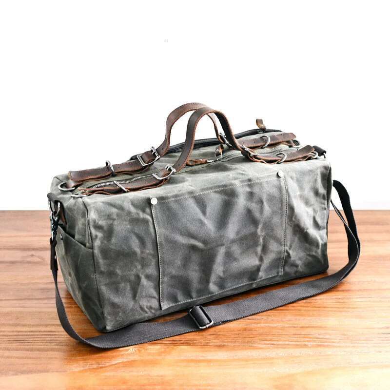 Gym Men Duffel Retro Waxed Canvas Travel Bags Hand Lage Designer Weekend Bag Waterproof