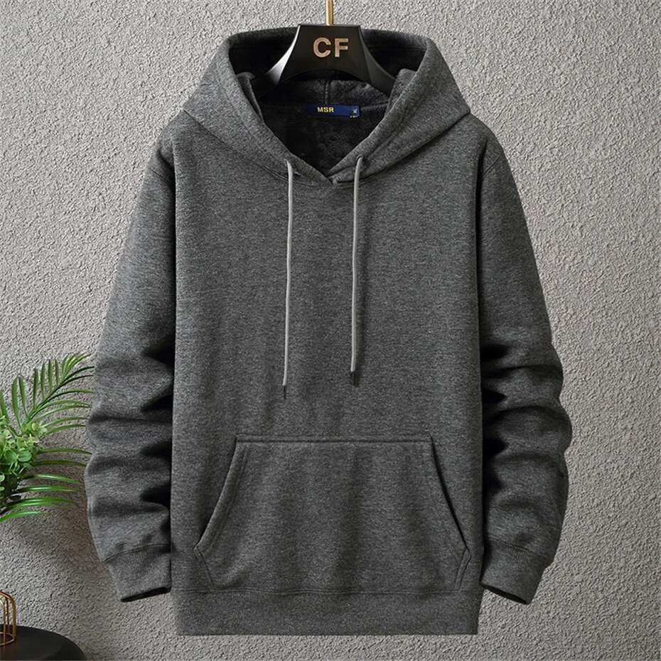 Large Size Men's Hoodie Jacket Hooded Long Sleeve Thick Warm Fleece ed Sweatshirt Male Casual Winter 10XL 12XL Extra Big Plus