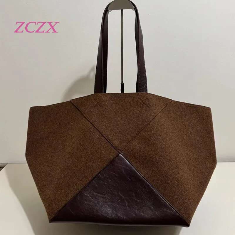 Fashionable Large Capacity Women's Tote Handbag Genuine Matte Leather Single Shoulder Armpit Bag
