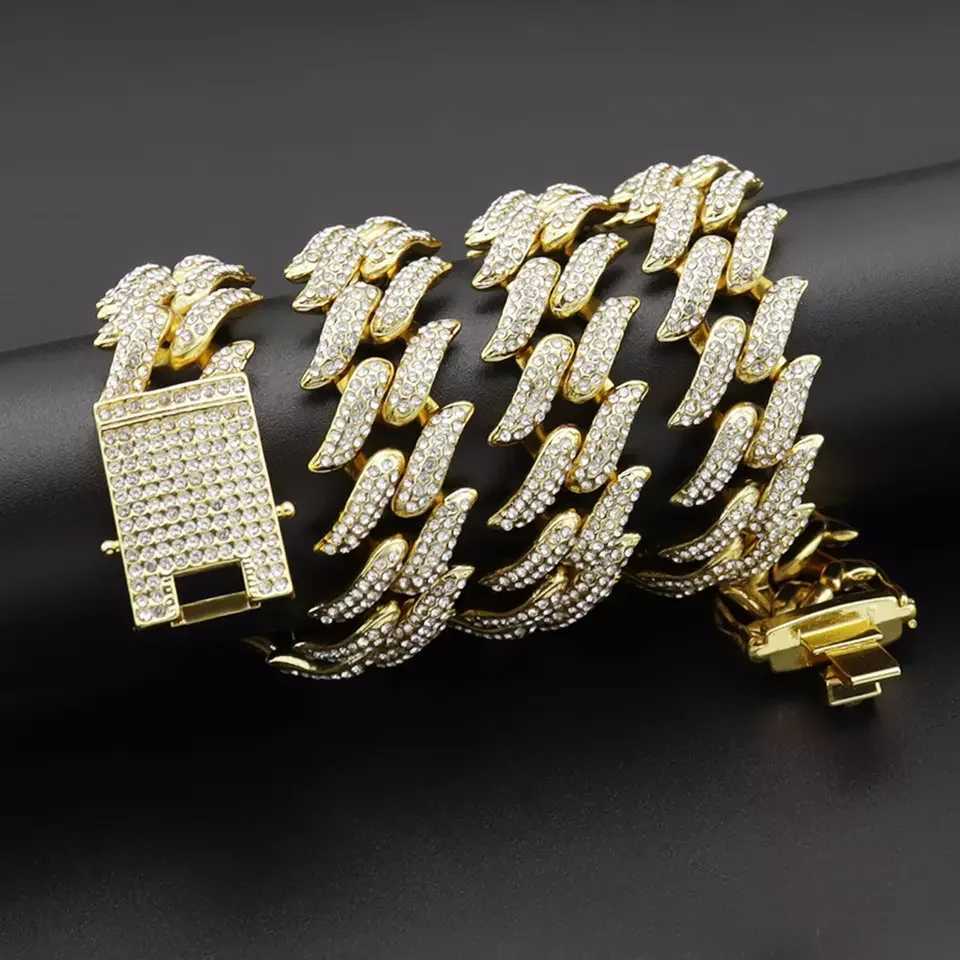 Selling Pass Diamond Tester 925 Silver 6mm-14mm Two Rows Iced Out Hip Hop Vvs Moissanite Diamond Cuban Link Chain