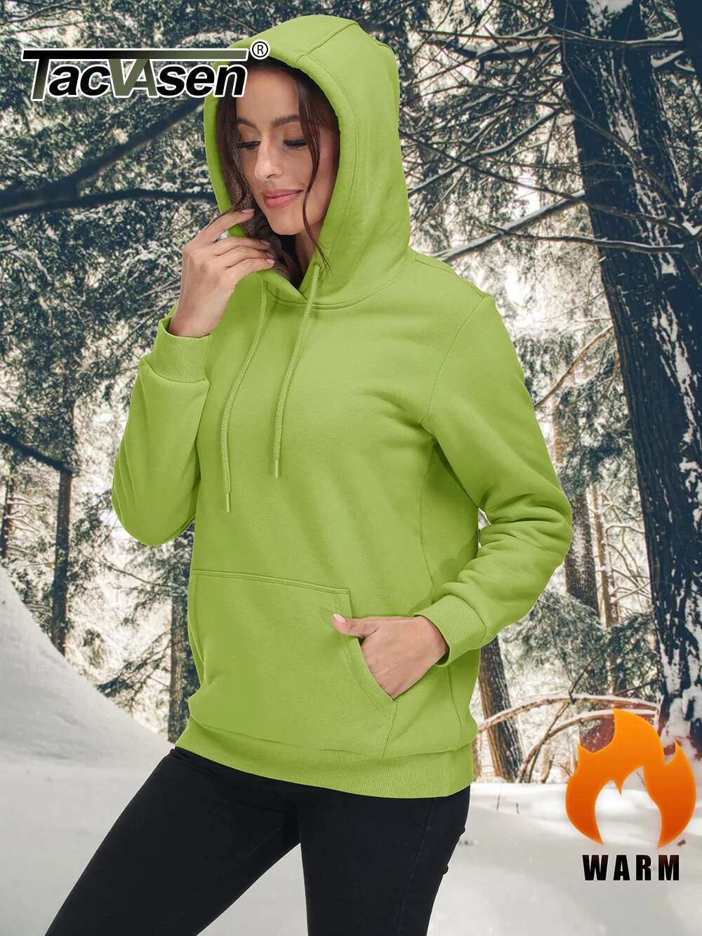 TACVASEN Winter Fleece Hoodie Womens Thick Warm Sherpa ed Hooded Sweatshirts Ladies Loose Hoodies Streetwear Pullover Tops