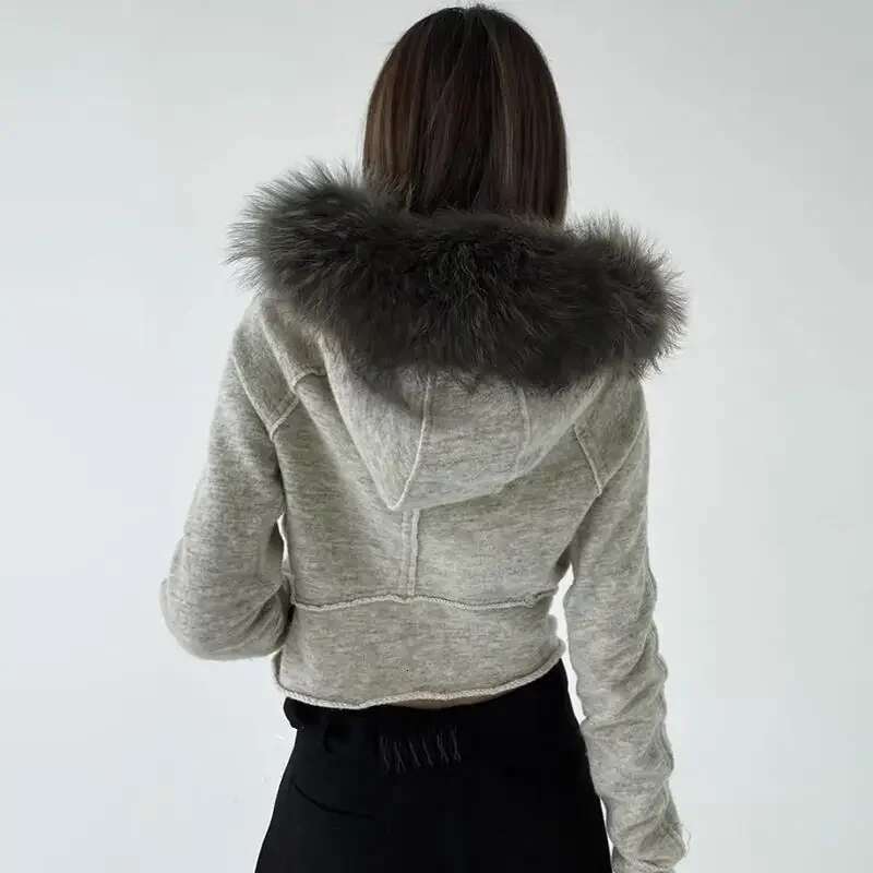 Y2K Ins Original American Retro Plush Zipper Cardigan Street Niche zipper Jacket Casual Splicing Autumn And Winter Hoodie Women