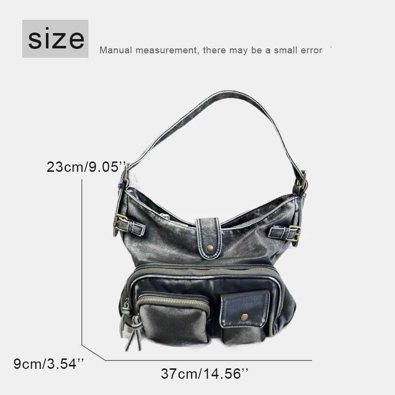 Vintage Messenger Bags For Women Designer Handbag And Purses 2024 New In PU Distressed Multiple Pockets Underarm Shoulder