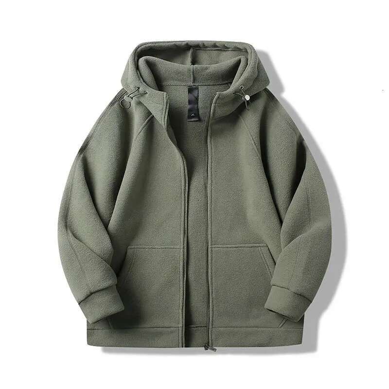 Men's Clothing Spring Autumn Solid Color Pockets Zipper Hooded Cardigan Lantern Long Sleeve Coats Casual England Style Tops