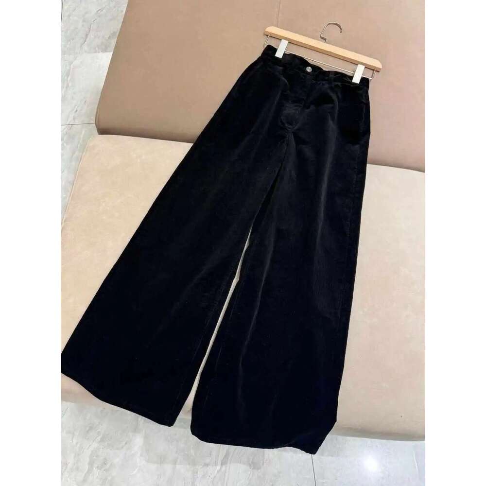 24 Autumn And Winter New Fashion High-Waisted Slim Corduroy Straight Women's Casual Wide-Leg Long Pants