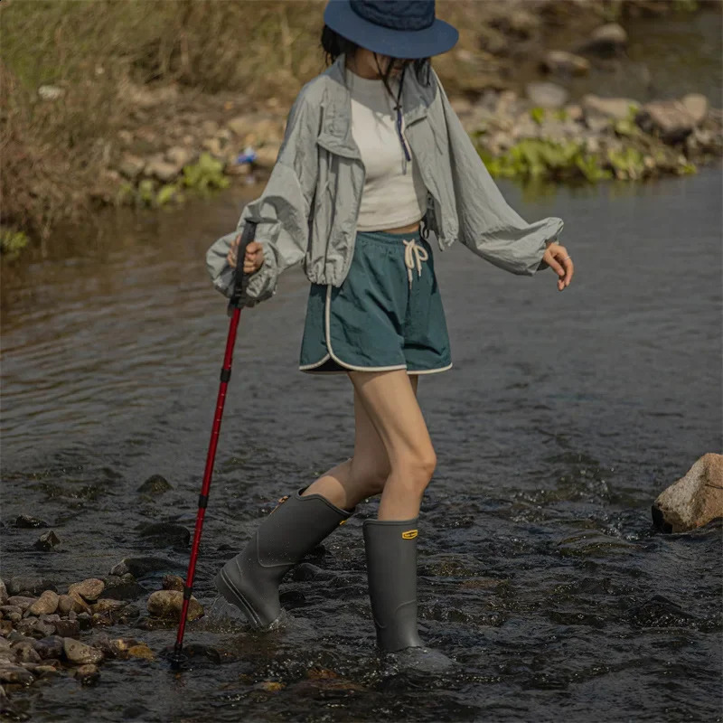 Rain Boots High-top Same Style for Men Women Waterproof Shoes Long Boots Rubber Shoes Lightweight Non-slip Overshoes 250213