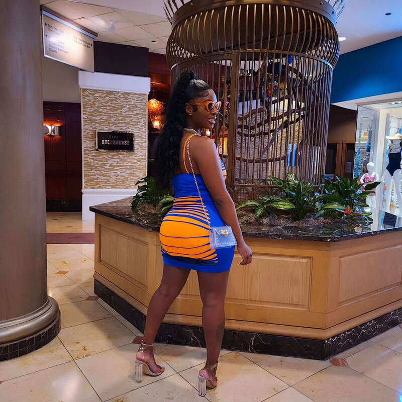 European and American Women's Sexy Hot Girl Summer Strap Style Colorful Printed Lace Wrap Hip Skirt for Women 2025 New Casual Versatile Fashion C